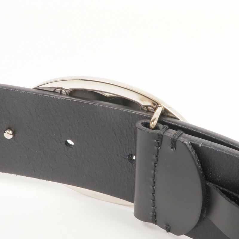 CHANEL 牛皮皮革Belt 95cm銀扣皮帶-4