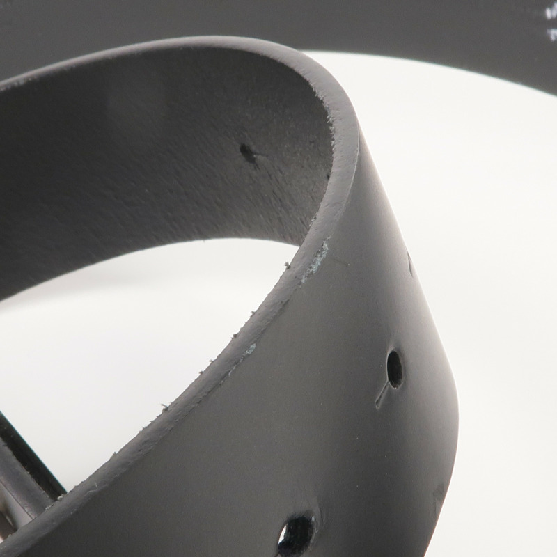 CHANEL 牛皮皮革Belt 95cm銀扣皮帶-6