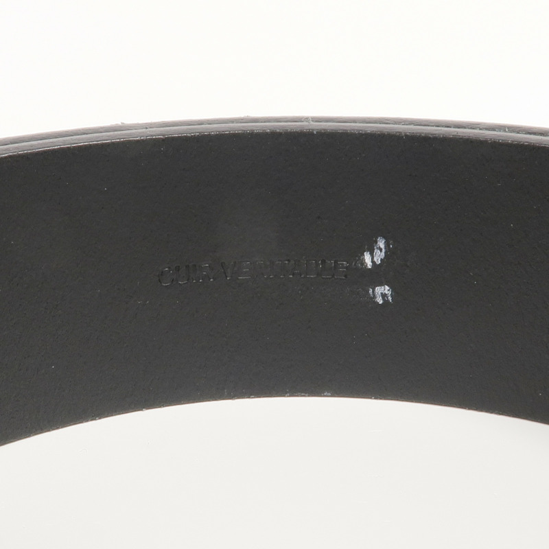 CHANEL 牛皮皮革Belt 95cm銀扣皮帶-8