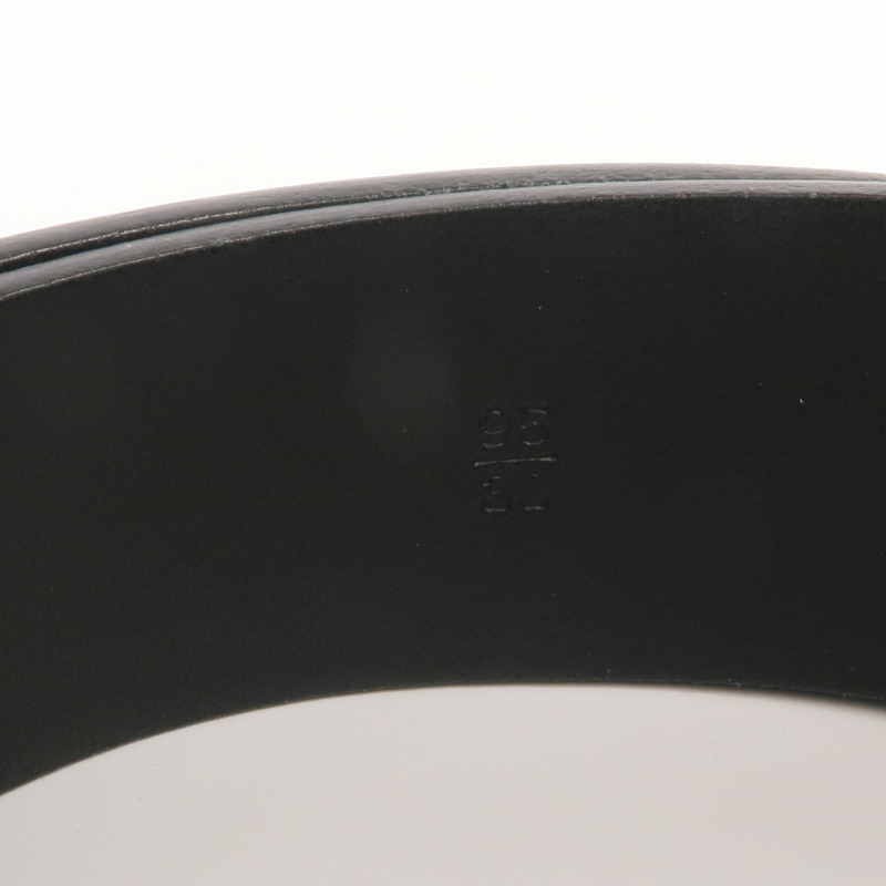 CHANEL 牛皮皮革Belt 95cm銀扣皮帶-9