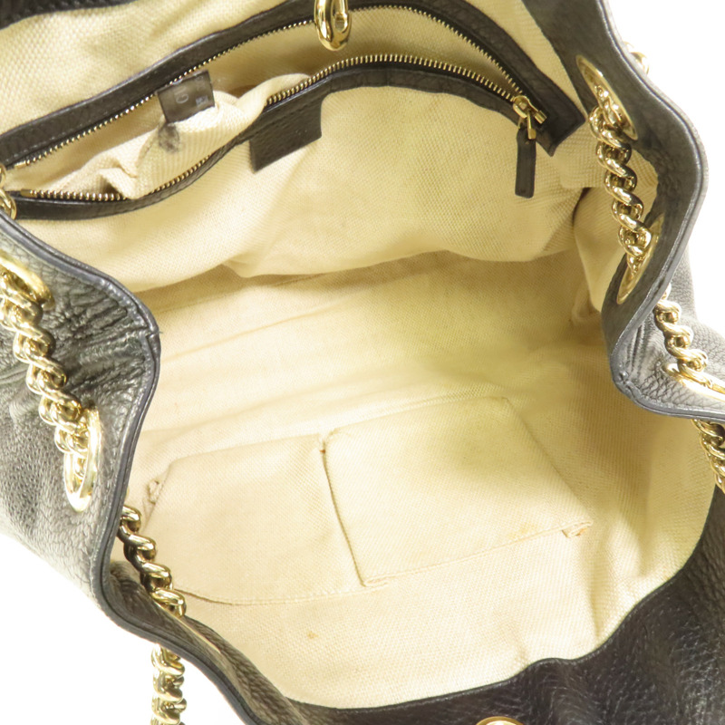 GUCCI 牛皮皮革Soho Pebbled金扣肩背袋-4