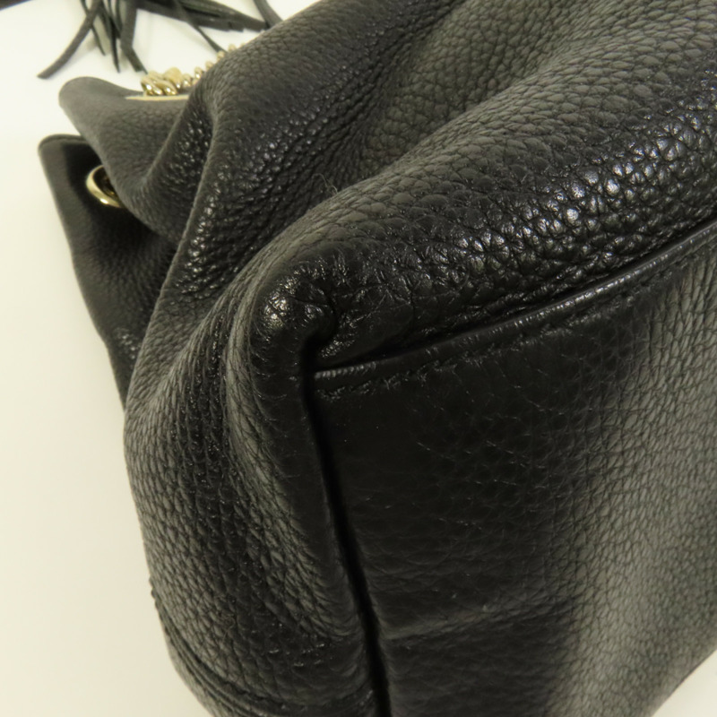 GUCCI 牛皮皮革Soho Pebbled金扣肩背袋-14