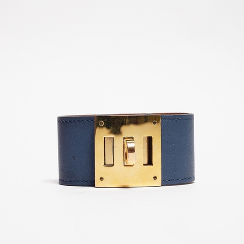 HERMES 愛馬仕 kelly dog 手環 小號(藍色) X刻