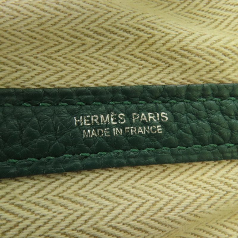 HERMES Negonda皮革Garden Party PM手挽袋Malachite-7