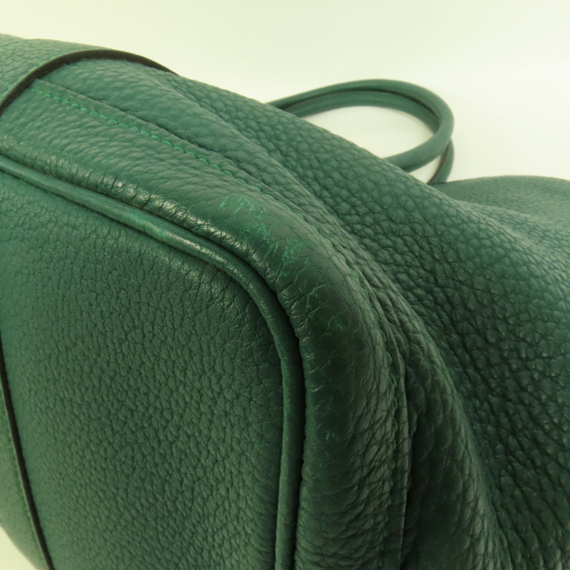 HERMES Negonda皮革Garden Party PM手挽袋Malachite-10