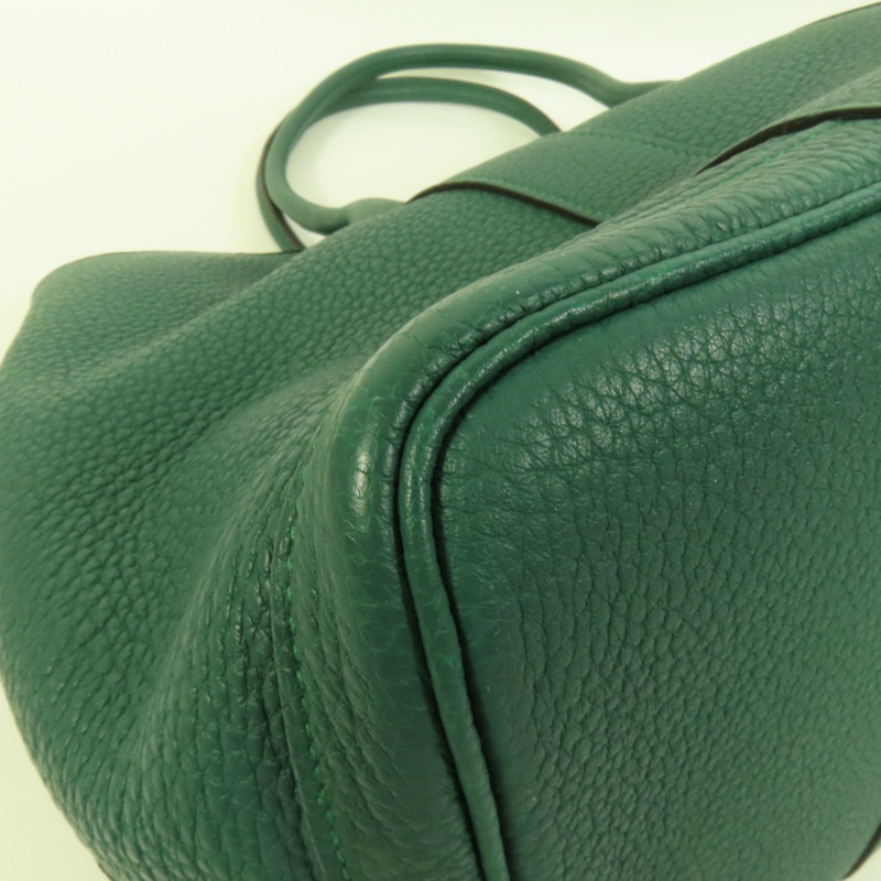 HERMES Negonda皮革Garden Party PM手挽袋Malachite-11