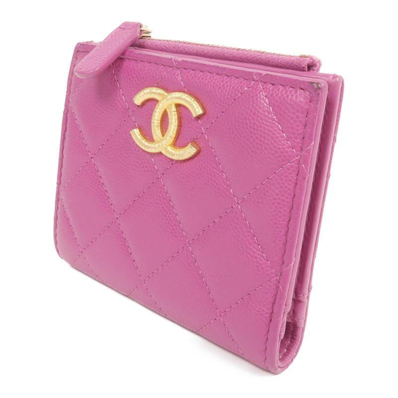 CHANEL 牛皮皮革Wallet金扣錢包-2