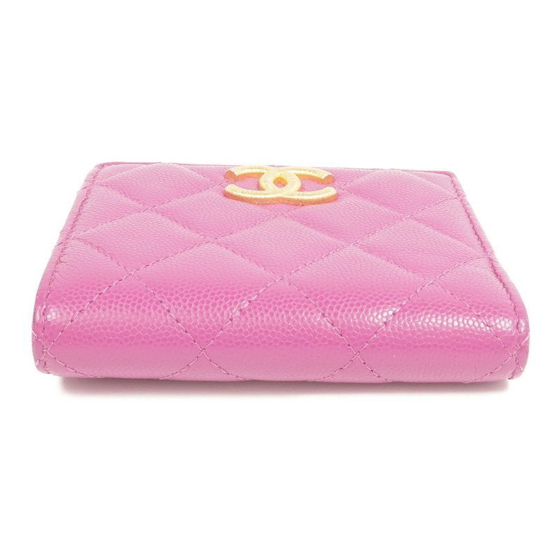 CHANEL 牛皮皮革Wallet金扣錢包-5