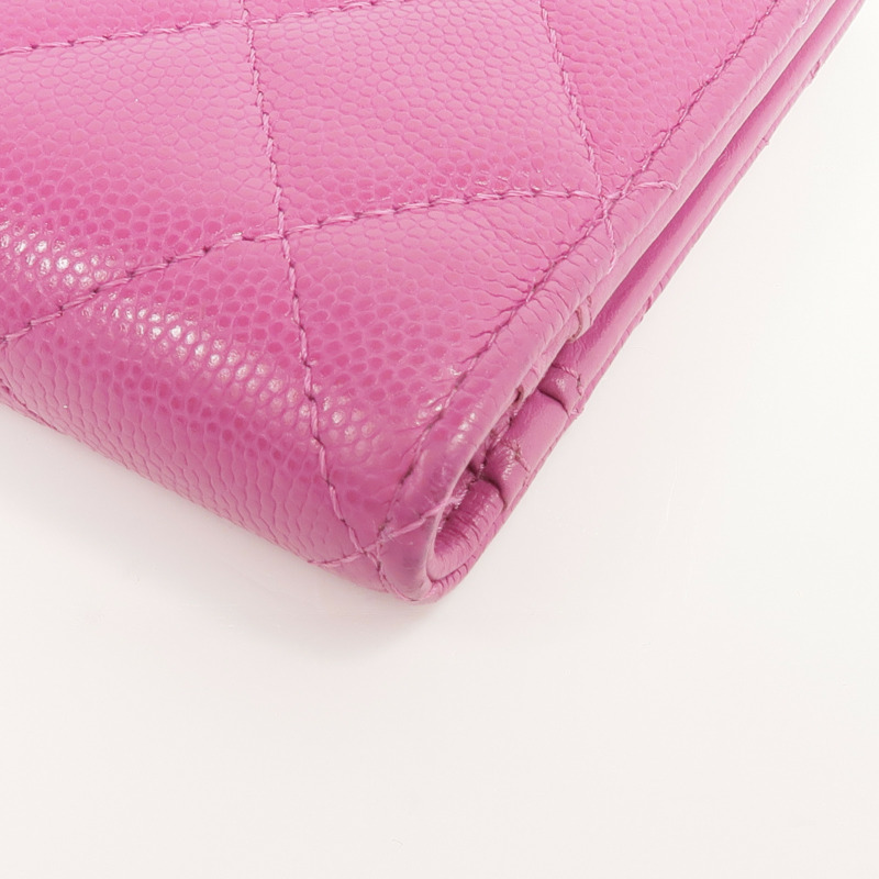 CHANEL 牛皮皮革Wallet金扣錢包-6