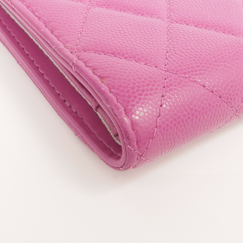 CHANEL 牛皮皮革Wallet金扣錢包-7