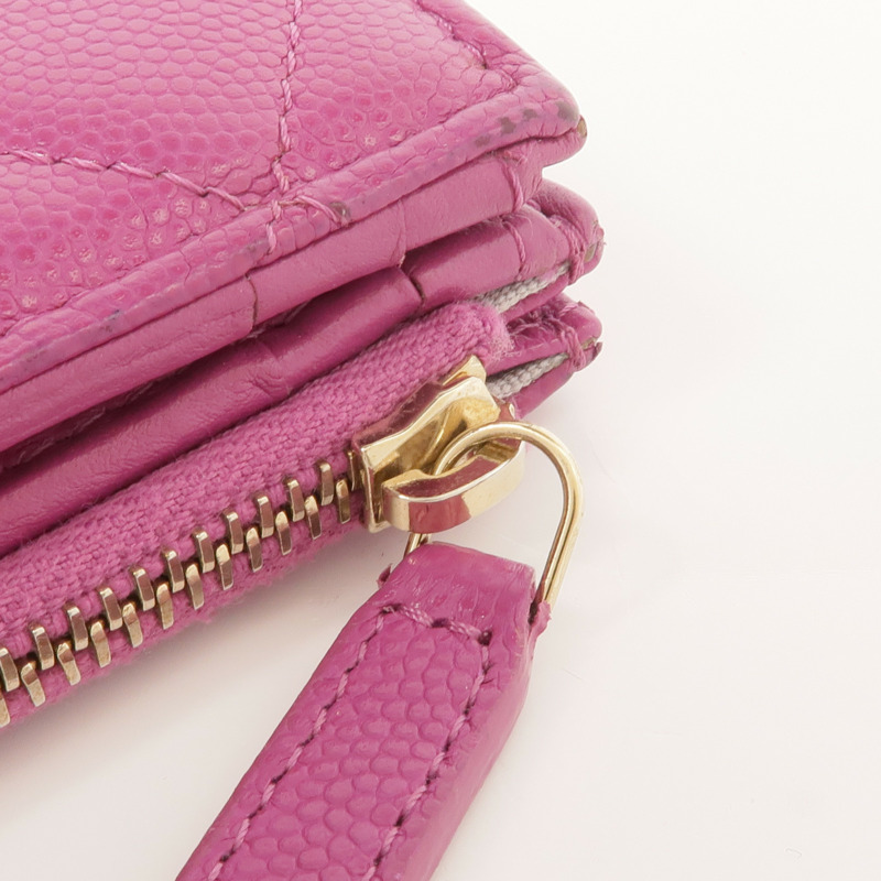 CHANEL 牛皮皮革Wallet金扣錢包-10