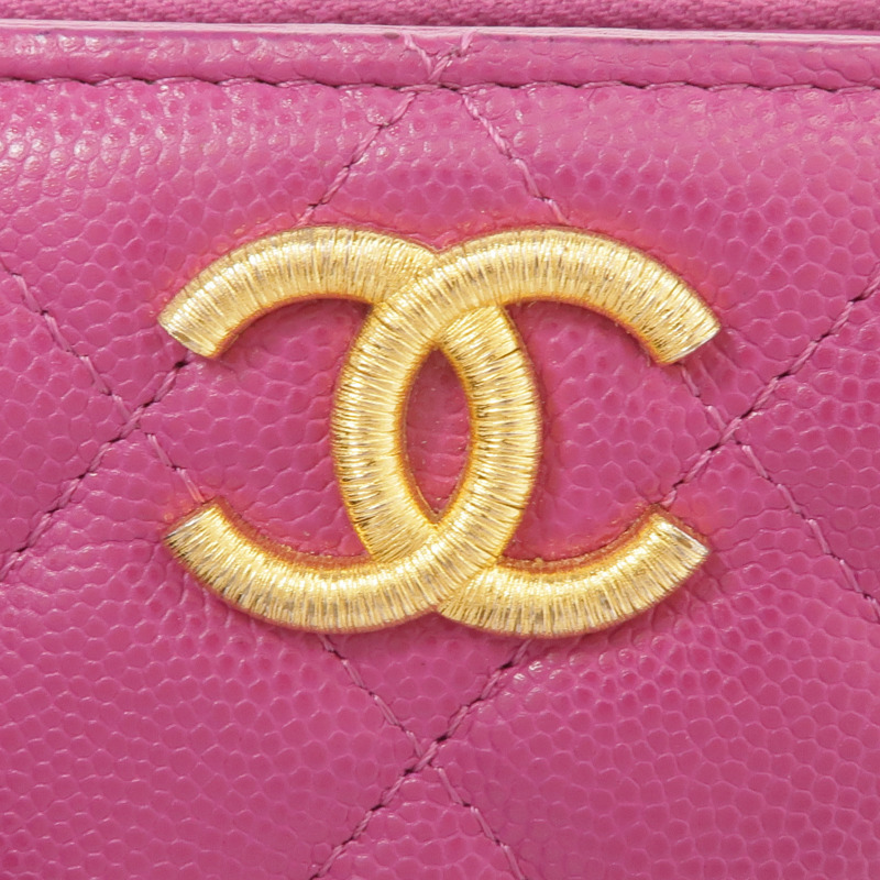 CHANEL 牛皮皮革Wallet金扣錢包-11