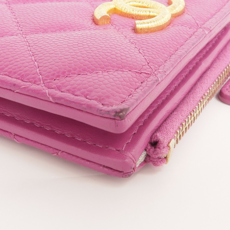 CHANEL 牛皮皮革Wallet金扣錢包-13