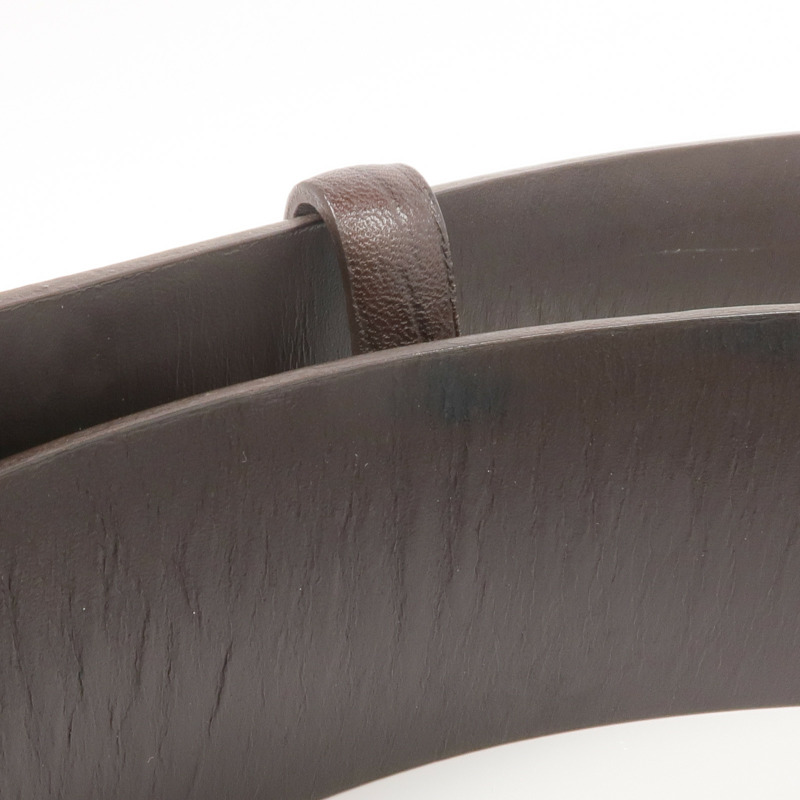 GUCCI 塗層帆布Belt 90cm銀扣皮帶-7