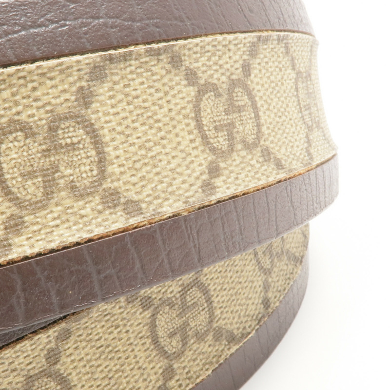 GUCCI 塗層帆布Belt 90cm銀扣皮帶-9