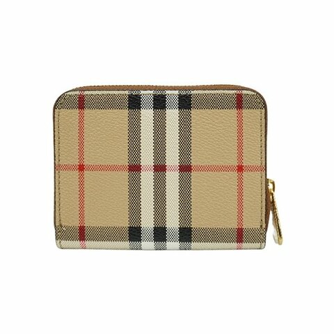 BURBERRY 巴寶莉 Vintage經典格紋帆布短夾(典藏米色)