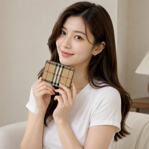 BURBERRY 巴寶莉 Vintage經典格紋帆布短夾(典藏米色) 類似風格 YSL / DIOR / CELINE / PRADA / bottega veneta / bv / LV / Louis Vuitton