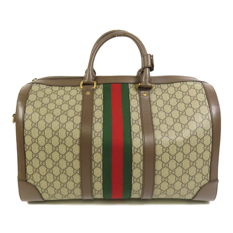 GUCCI 塗層帆布Savoy Medium Duffel金扣手挽肩背兩用袋-1