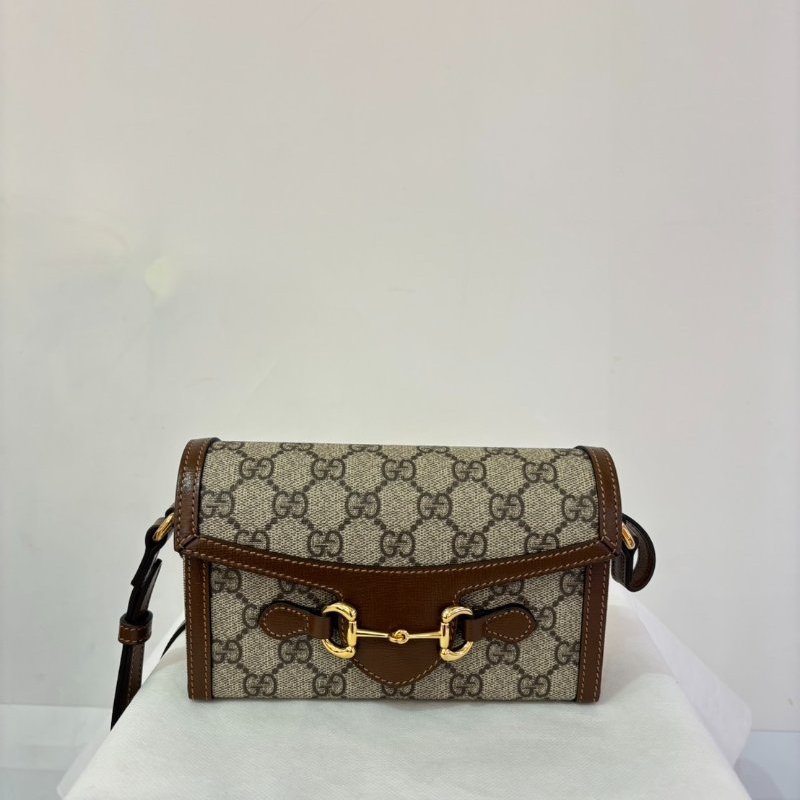 GUCCI咖邊PVC 1955橫式手機包-0