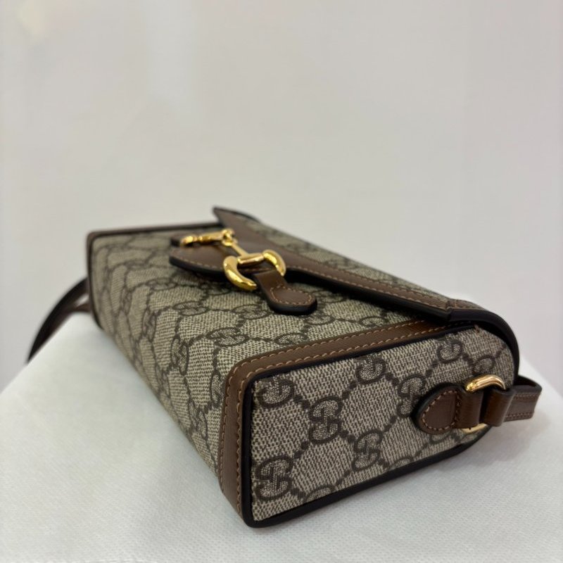 GUCCI咖邊PVC 1955橫式手機包-5