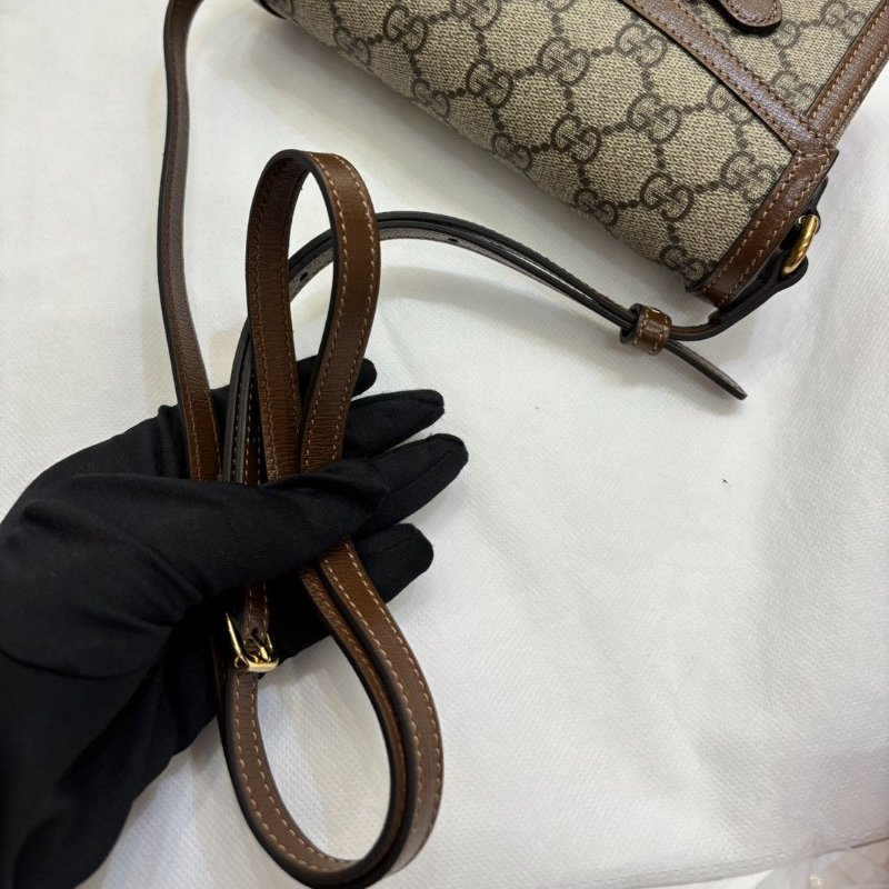 GUCCI咖邊PVC 1955橫式手機包-7