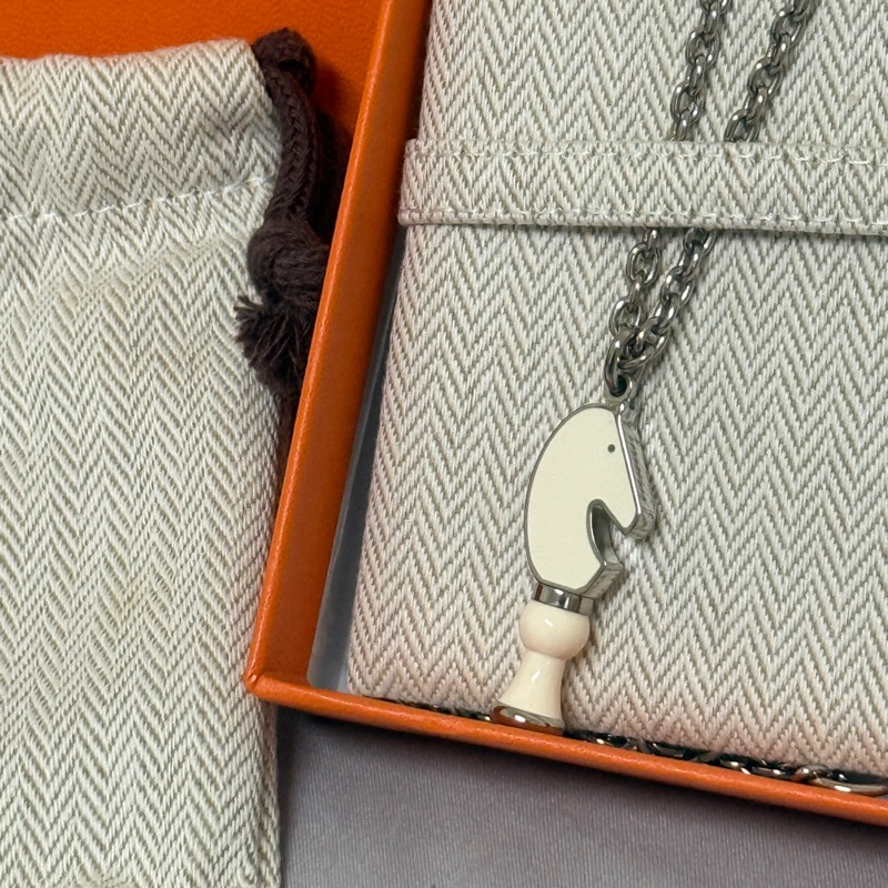 Hermes愛馬仕馬頭象棋項鍊-3