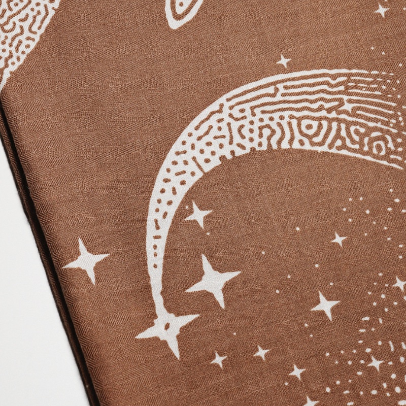 HERMES 月光飛馬 金棕 140 羊絨圍巾 絲巾-1