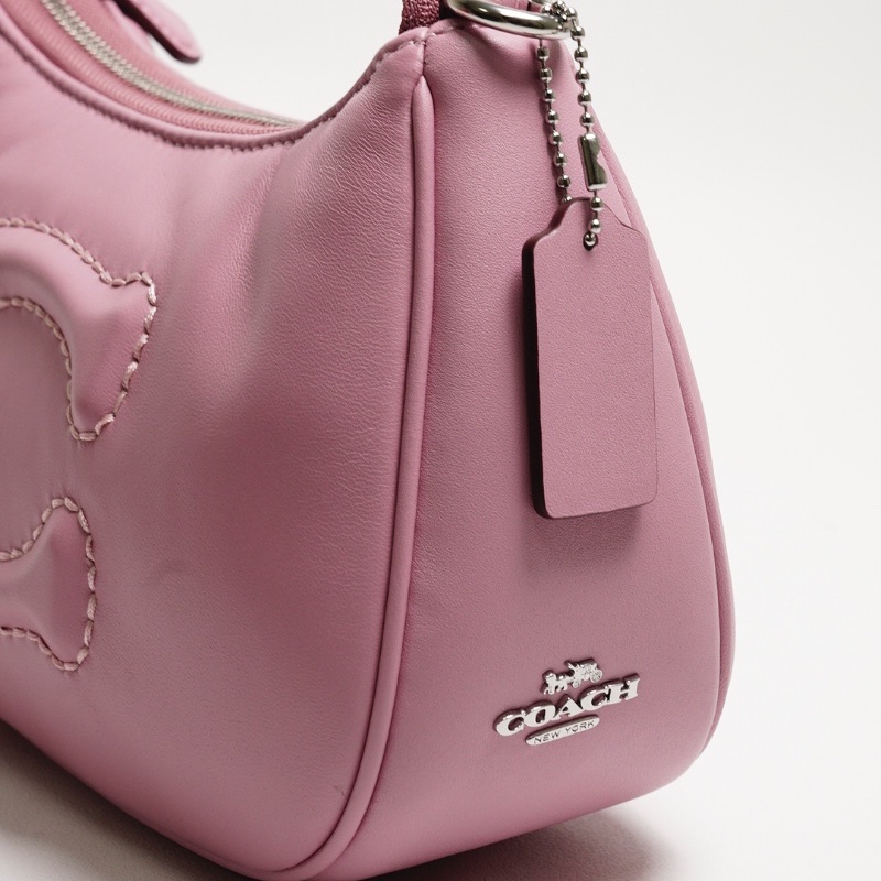 Coach雲朵麻將包/斜背包 附背帶（粉紫色）-4