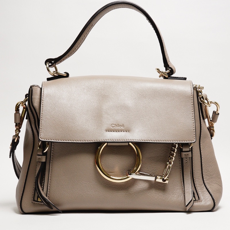 CHLOE Faye系列 手提斜背兩用包(大象灰)-0