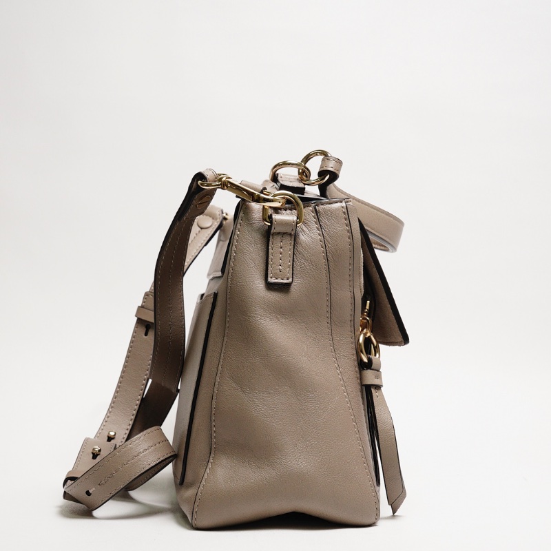 CHLOE Faye系列 手提斜背兩用包(大象灰)-3