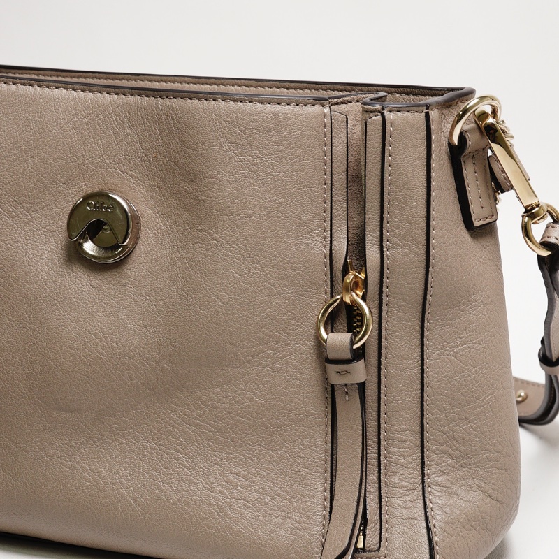 CHLOE Faye系列 手提斜背兩用包(大象灰)-10