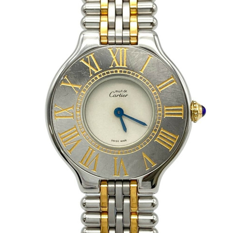 卡地亞 W10051F4 Vantianne Must 21 女士石英錶，象牙色錶盤