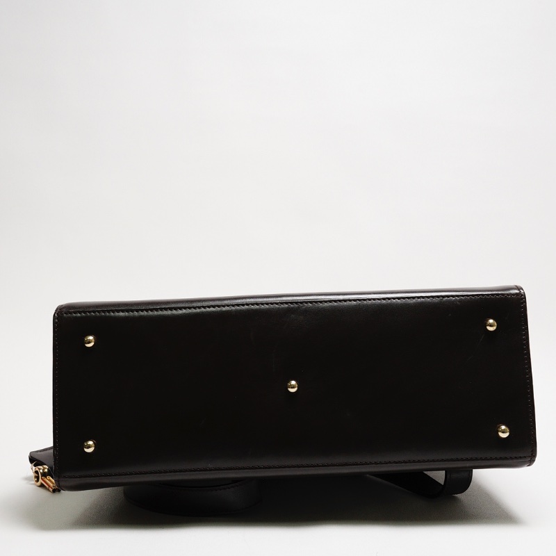 GUCCI 中古款 皮革手提公事包(深咖)-4