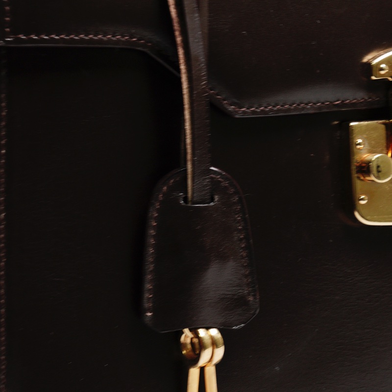 GUCCI 中古款 皮革手提公事包(深咖)-13