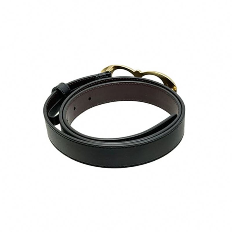 【COACH】素面簡約皮革皮帶-黑色金皮帶頭-1