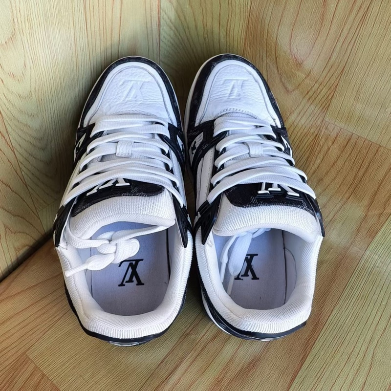 Louis vuitton路易威登 lv trainer 黑白老花牛仔35.5碼-6