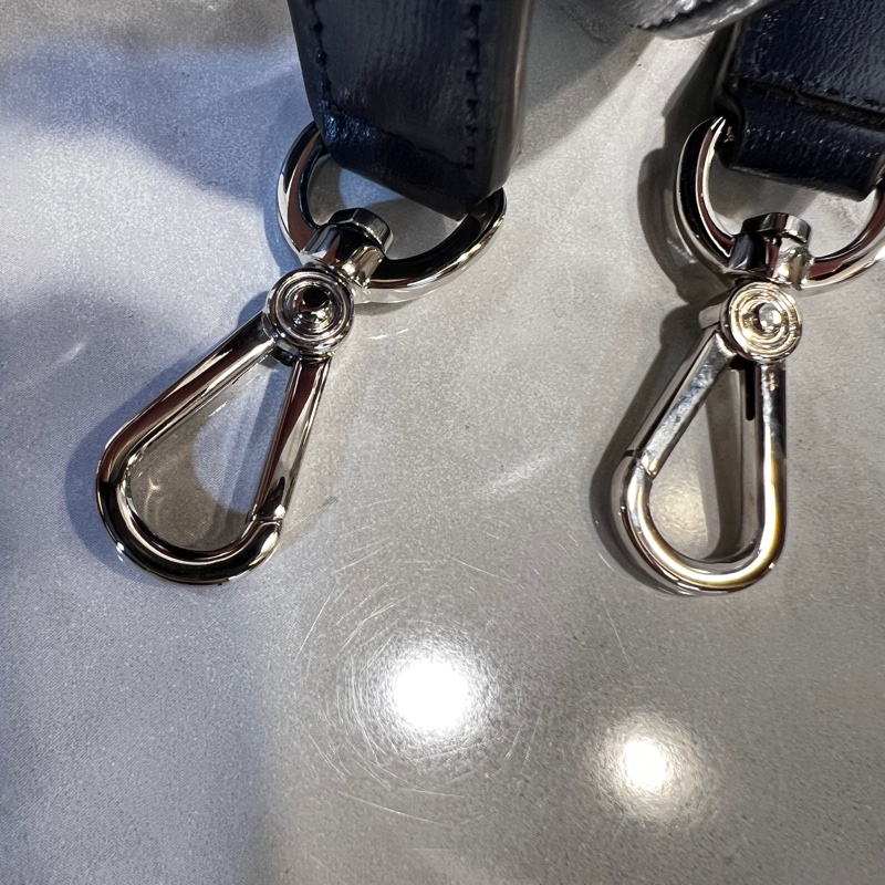 Cartier 深藍滑面牛皮銀釦美洲豹翻釦下蓋手提肩斜背包-12