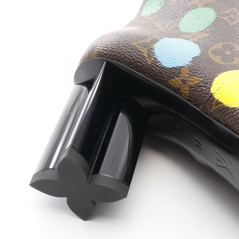路易威登 LV x YK 聯名款 Painted Dots 短靴 Monogram 帆布棕色 #37-11