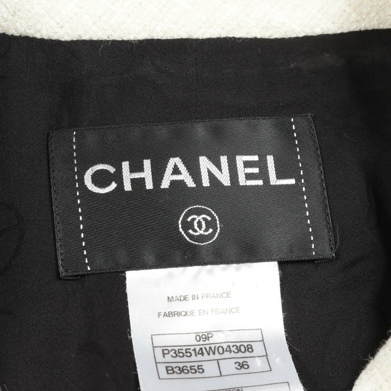 香奈兒其他外套 布料 羊毛棉 黑色 白色 二手 女士-2