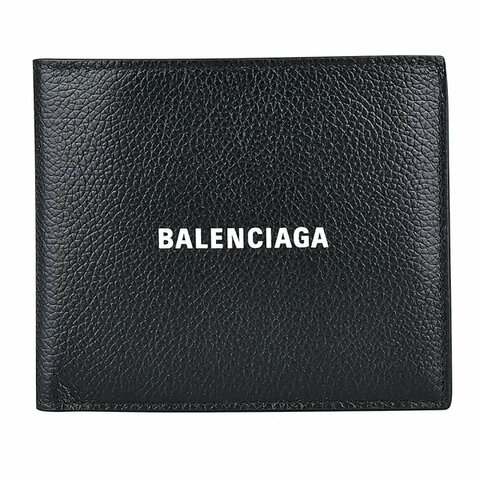 BALENCIAGA 巴黎世家 字母LOGO牛皮8卡對折短夾(黑)