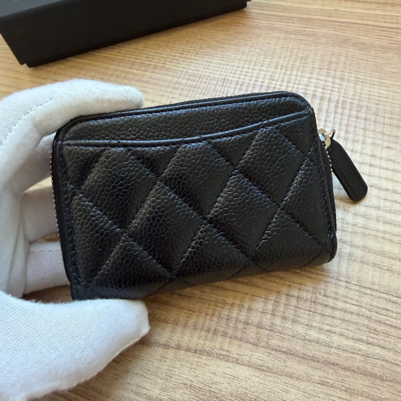 ®️✨近全新 CHANEL 黑銀短夾 荔枝牛皮-1