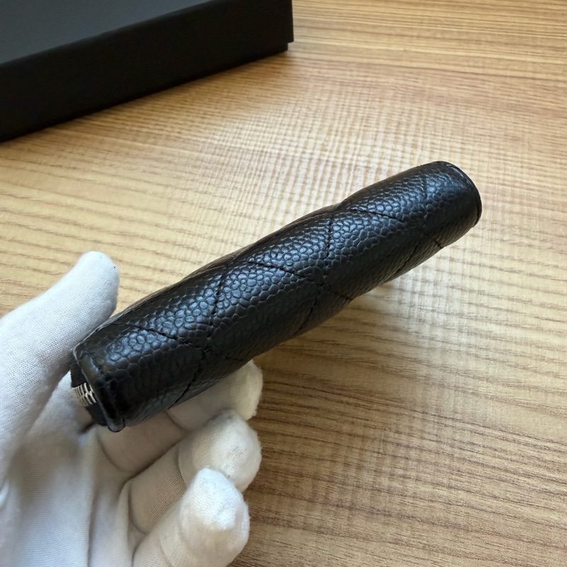 ®️✨近全新 CHANEL 黑銀短夾 荔枝牛皮-3