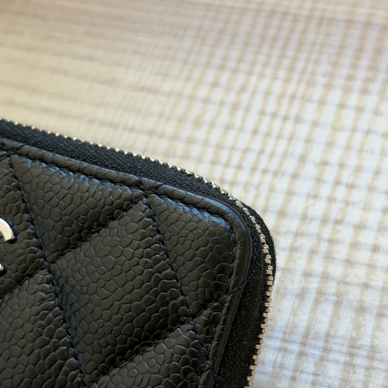 ®️✨近全新 CHANEL 黑銀短夾 荔枝牛皮-6