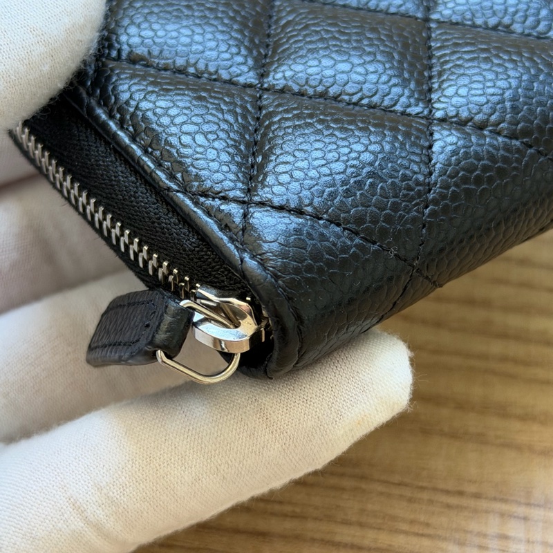 ®️✨近全新 CHANEL 黑銀短夾 荔枝牛皮-8