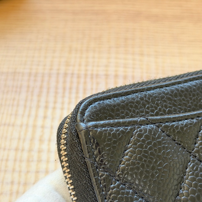 ®️✨近全新 CHANEL 黑銀短夾 荔枝牛皮-11