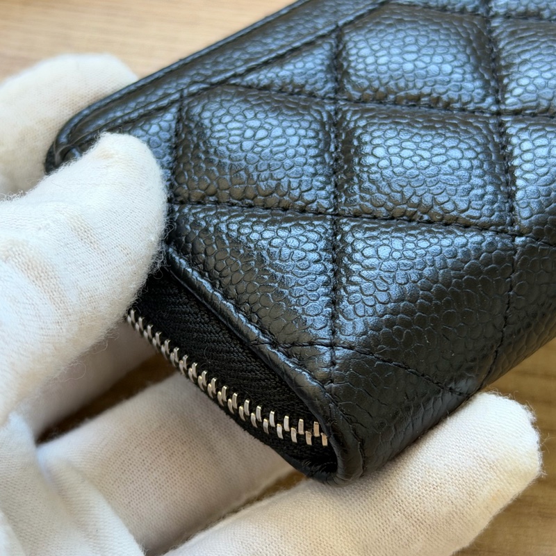 ®️✨近全新 CHANEL 黑銀短夾 荔枝牛皮-12