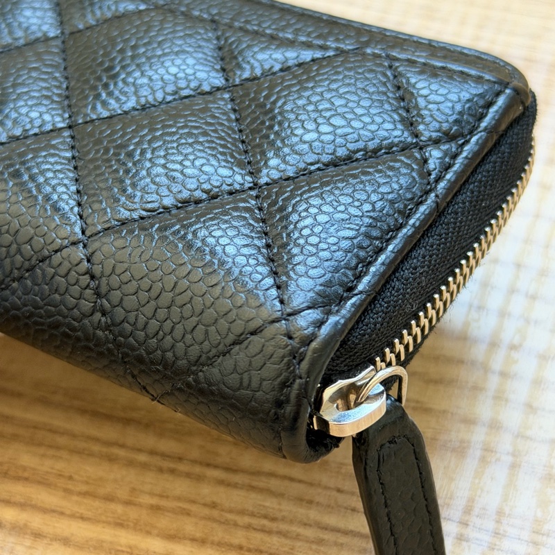 ®️✨近全新 CHANEL 黑銀短夾 荔枝牛皮-13