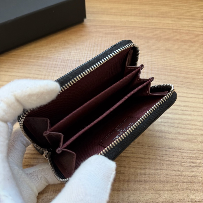 ®️✨近全新 CHANEL 黑銀短夾 荔枝牛皮-14