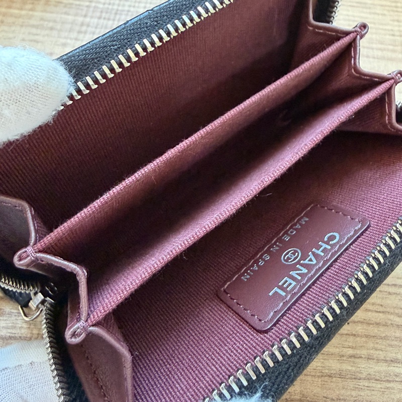 ®️✨近全新 CHANEL 黑銀短夾 荔枝牛皮-15