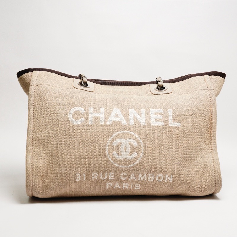 Chanel 帆布托特包/海灘包(奶茶色)-0